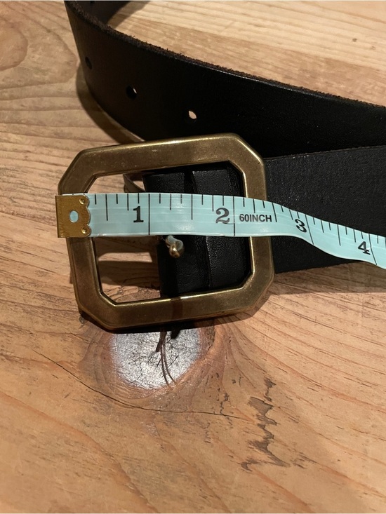 Lucky Brand Leathef VTG Black Brown Contrast Stitch Belt Rare EUC L XL main image 7